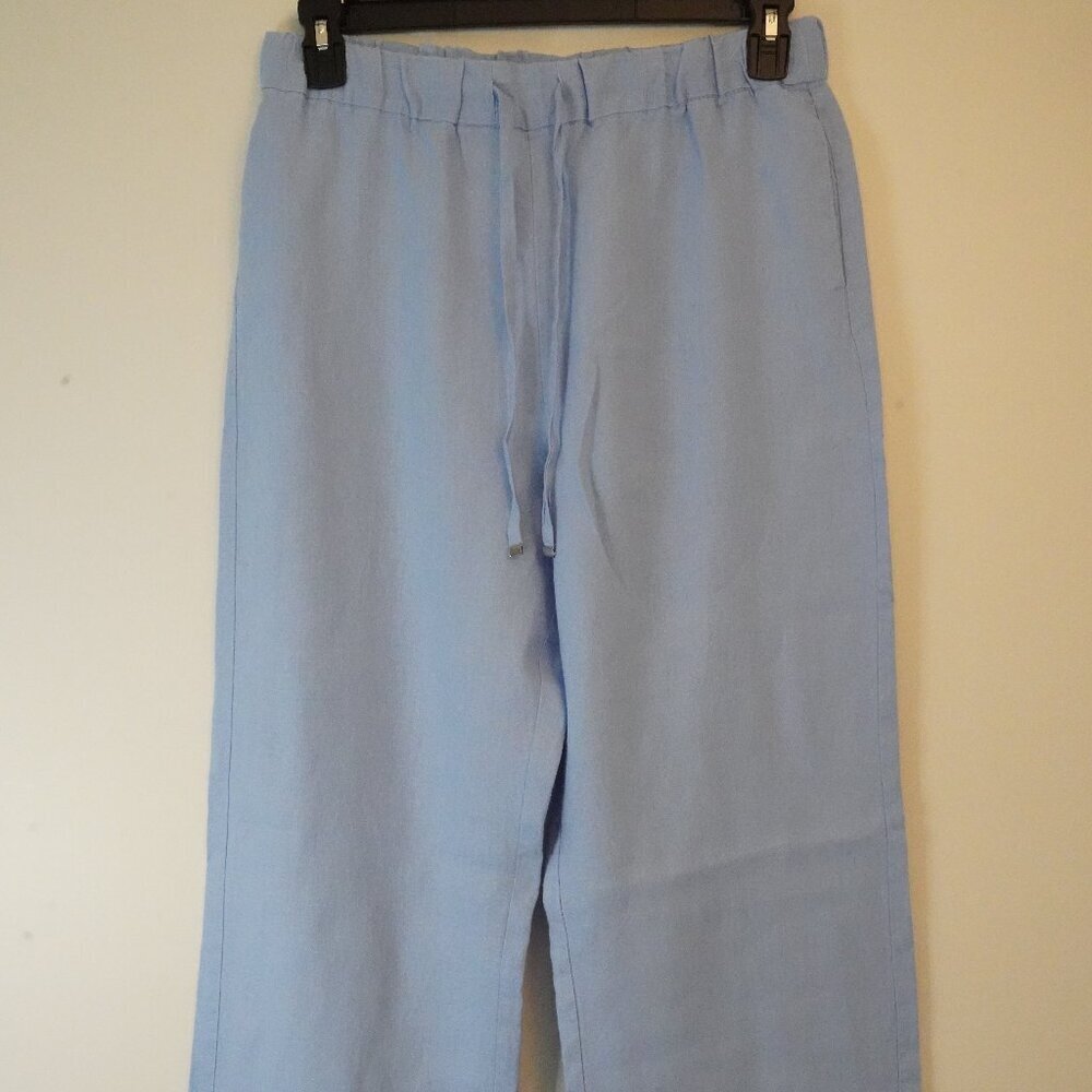 Mng By Mango, 100% Linen Drawstring Trouser Pants… - image 3